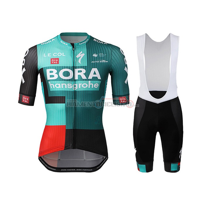 Abbigliamento Ciclismo Bora Hansgrone Manica Corta 2022 Verde Rosso